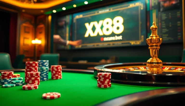 Engage with exciting gaming possibilities at xx88.bot featuring vibrant casino visuals and thrilling betting elements.