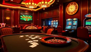 Players enjoying the thrill of high-stakes gaming at CN3789 casino with vibrant roulette and poker action.