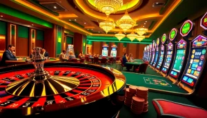 EE88 enhances the thrill of gaming with a professional casino scene highlighted by a roulette wheel and blackjack table.