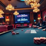 High-stakes poker action at OK365m in a luxurious casino setting.