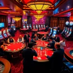 Engaged players enjoying a lively poker game at Sunwin's luxurious casino setting.