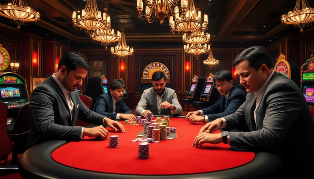 Experience the excitement of high-stakes poker at https://da88.education/ with vibrant chips and a luxurious atmosphere.