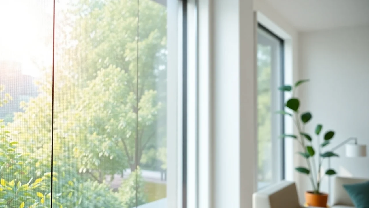 View of fly mesh windows showcasing their effectiveness in keeping insects out while allowing light in.