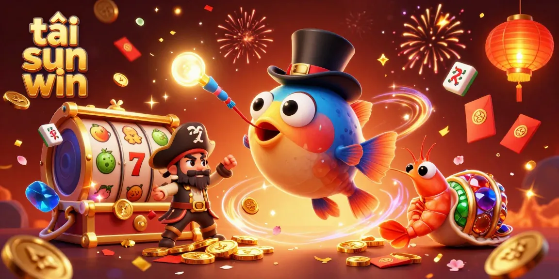 Spin the reels for fun with tải sun win in a vibrant casino scene of treasure and celebration.